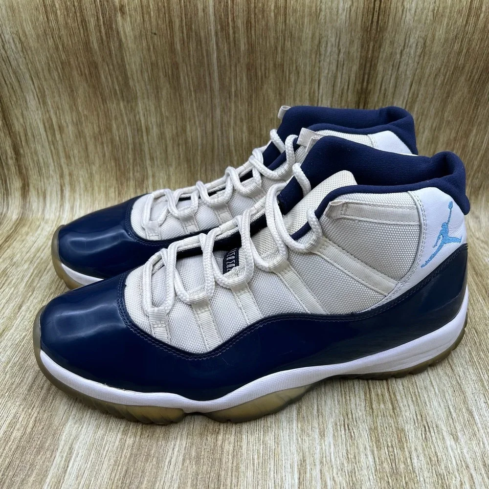 Nike Air Jordan 11 Retro Win Like 82 Men's Size 14 White Navy Blue 378037-123